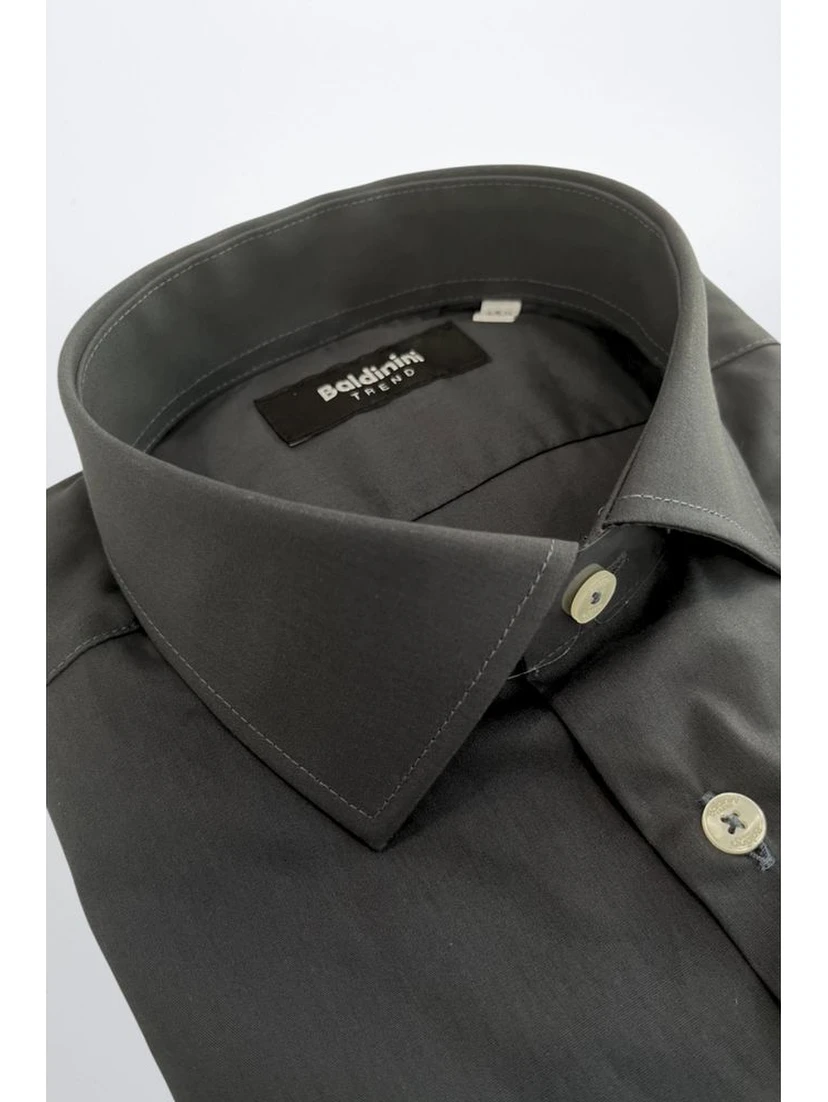 Gray Cotton Men Shirt