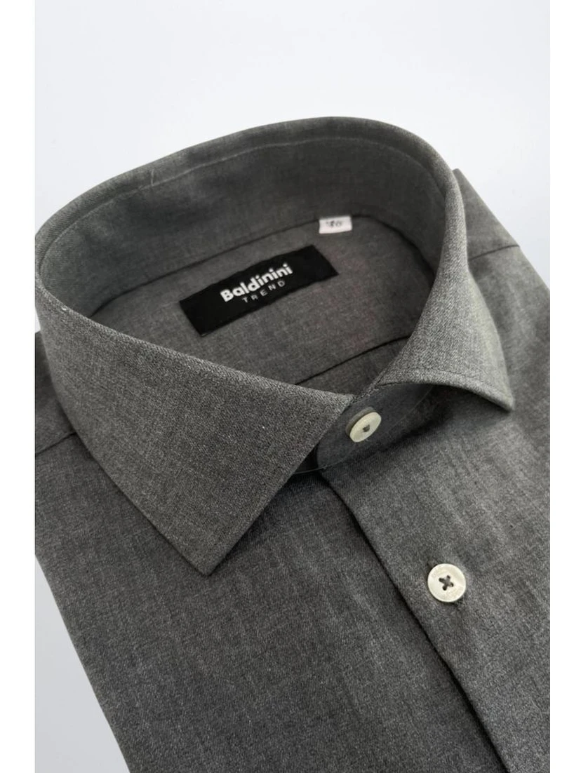 Gray Cotton Men's Shirt