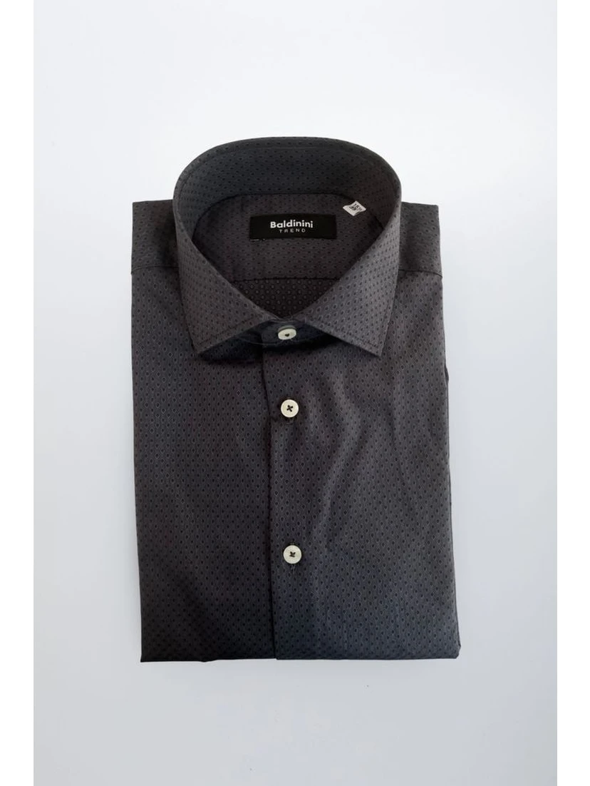 Gray Cotton Men Shirt