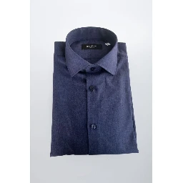Blue Cotton Men Shirt