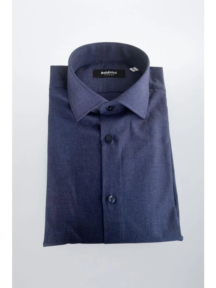 Blue Cotton Men Shirt