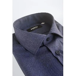 Blue Cotton Men Shirt