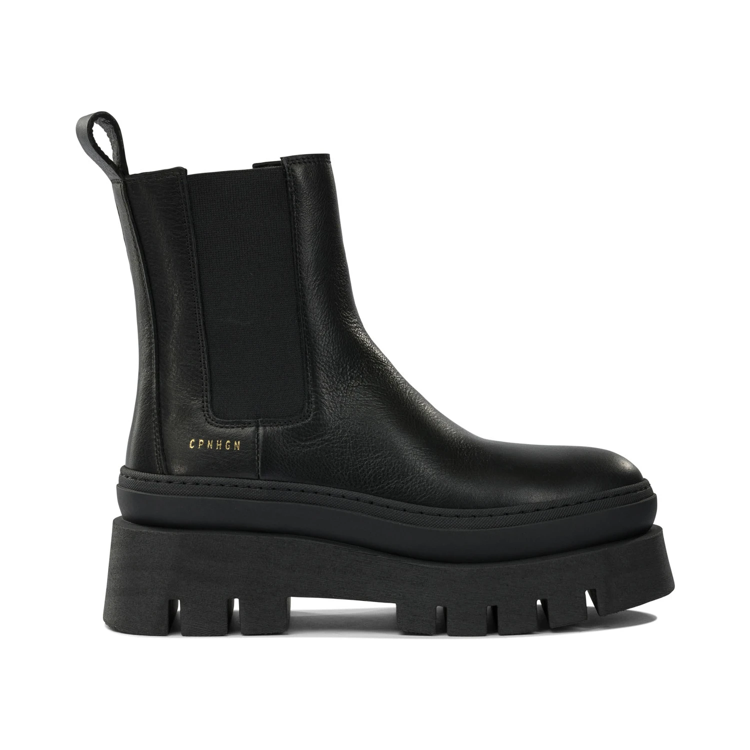 Leather pull-on ankle boots