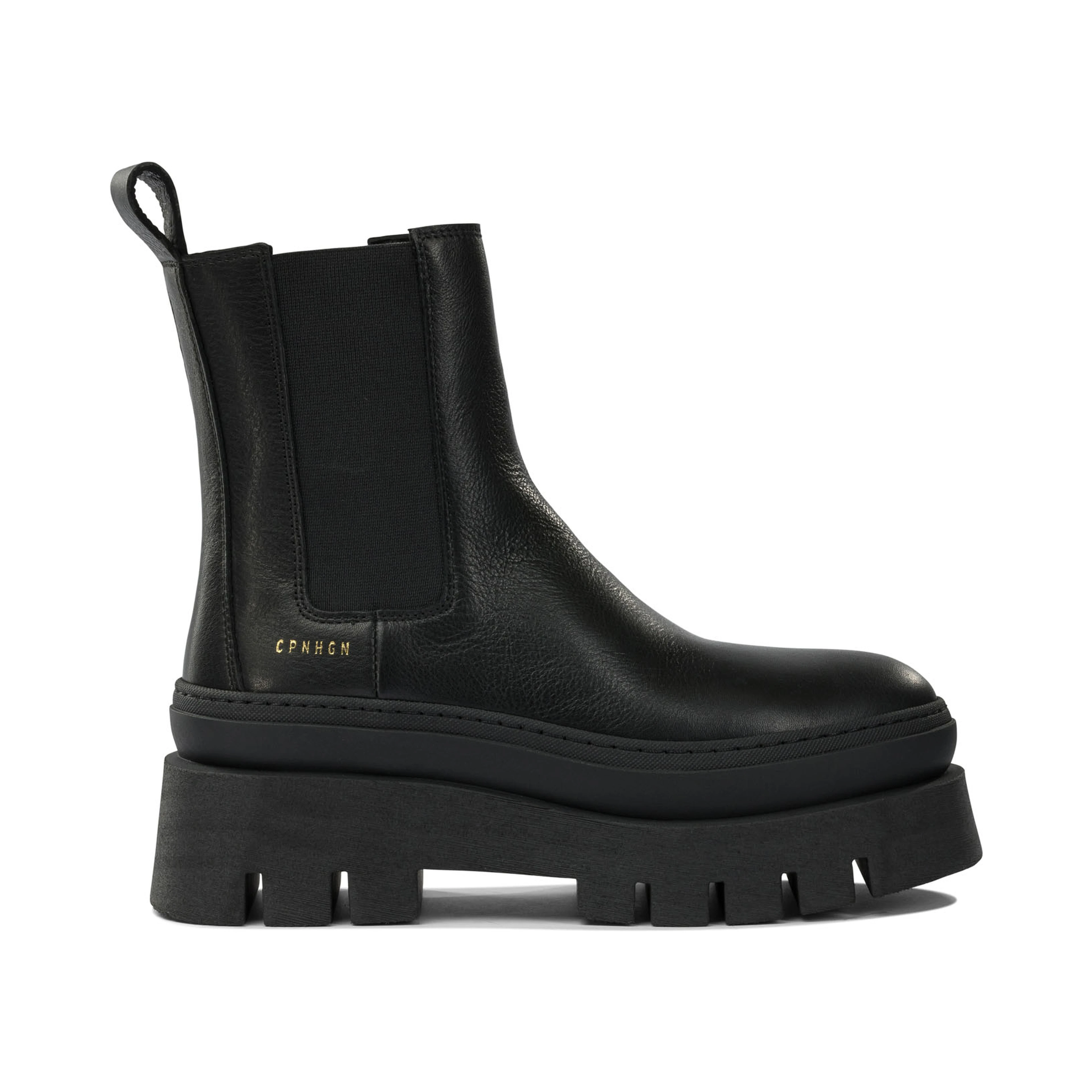 Leather pull-on ankle boots