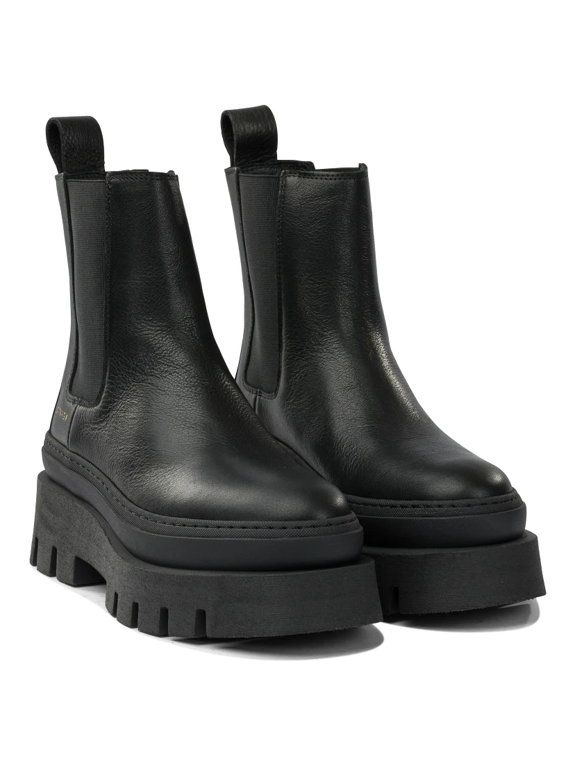 Leather pull-on ankle boots