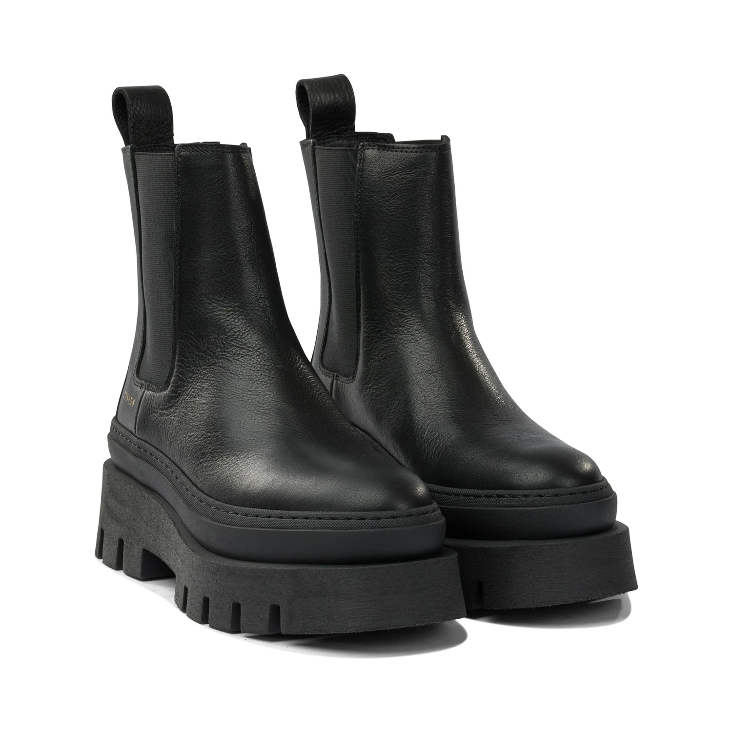 Leather pull-on ankle boots