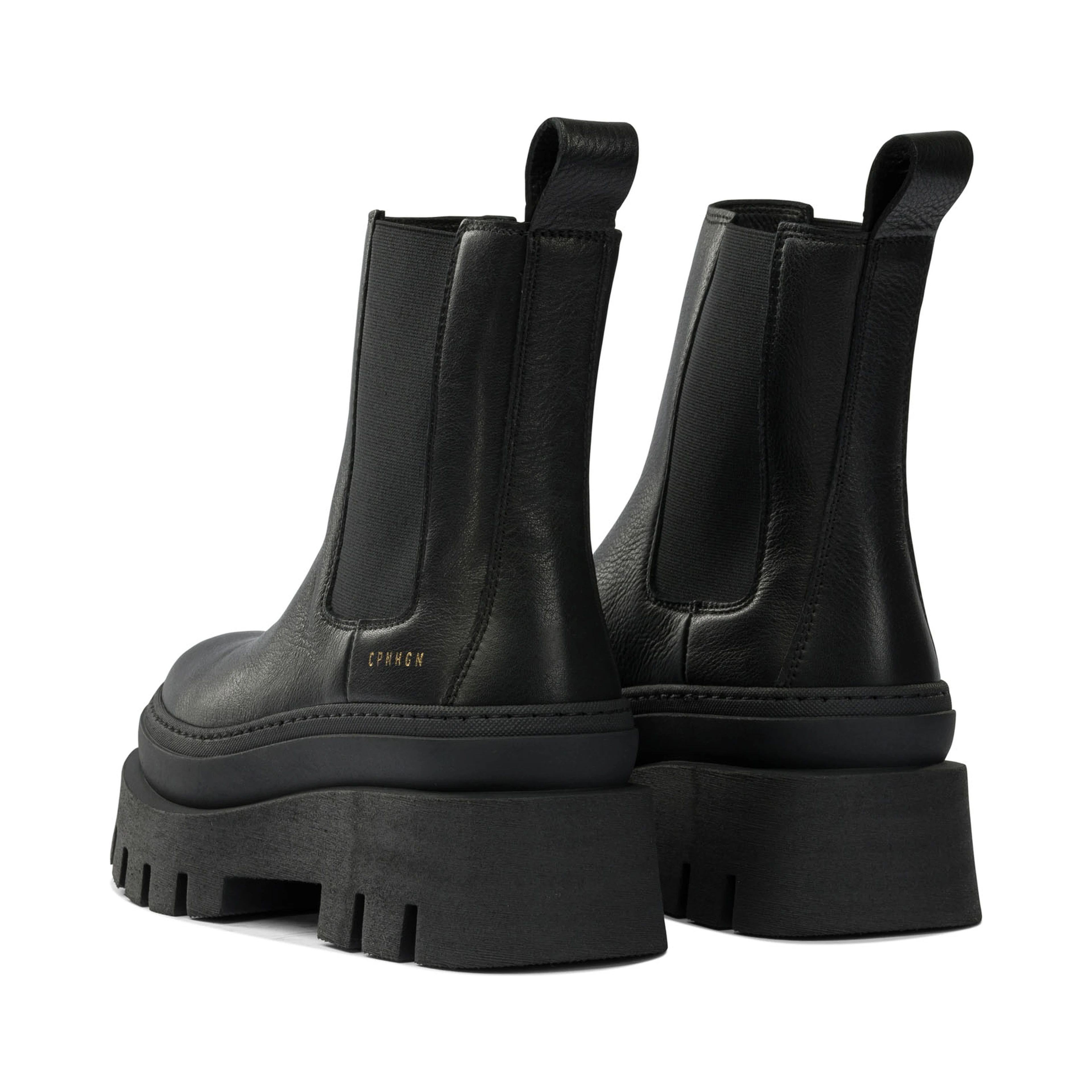 Leather pull-on ankle boots