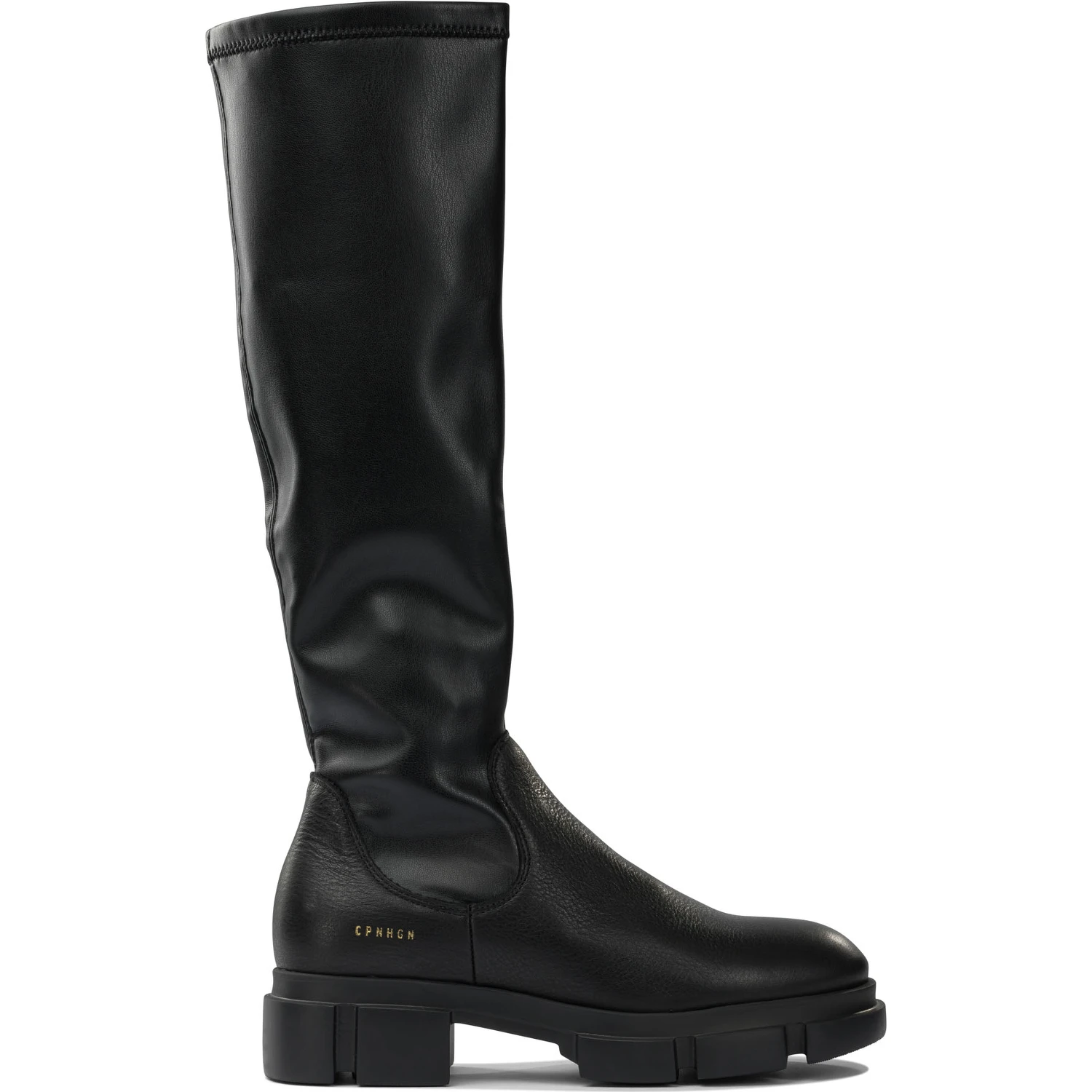 Leather high neck boots