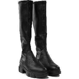 Leather high neck boots