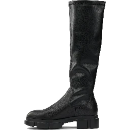 Leather high neck boots
