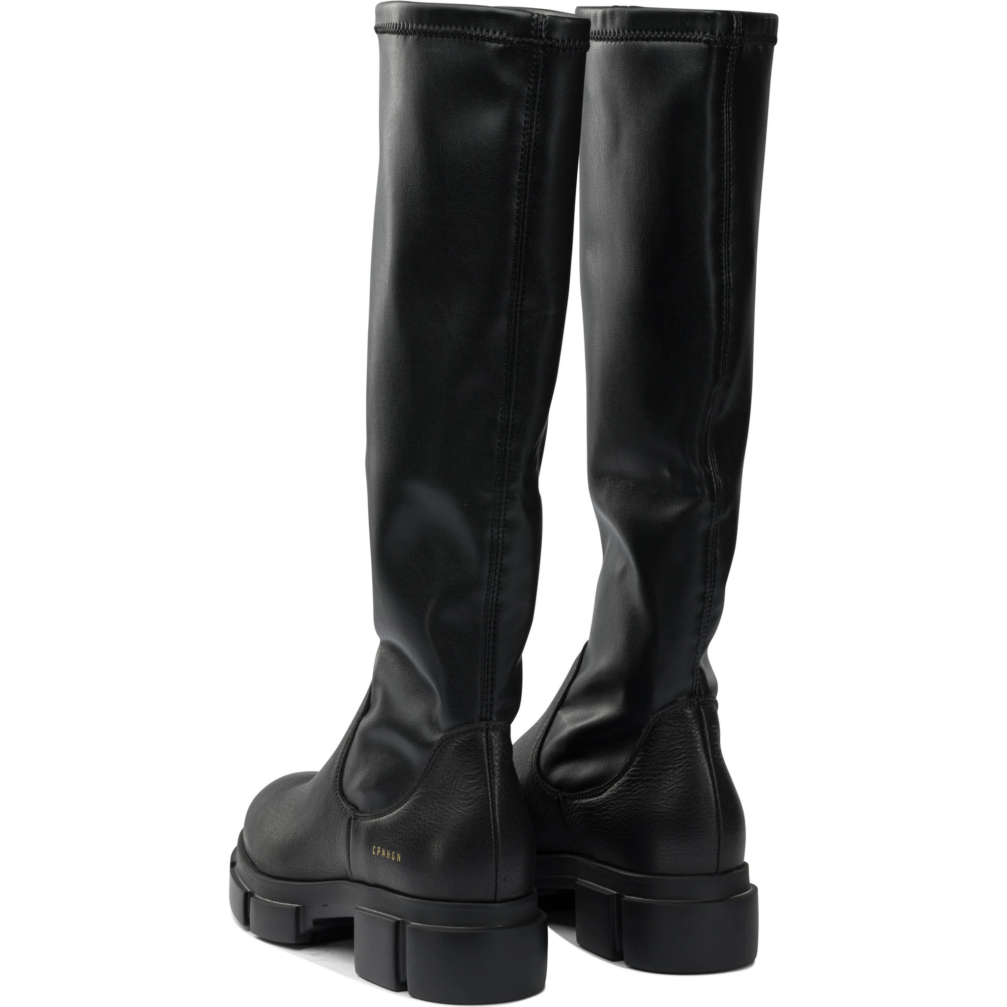 Leather high neck boots