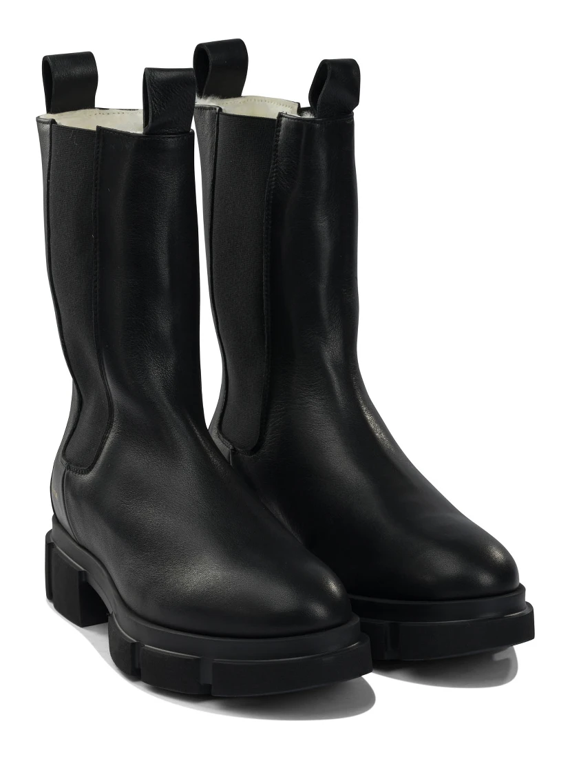 Leather pull-on ankle boots