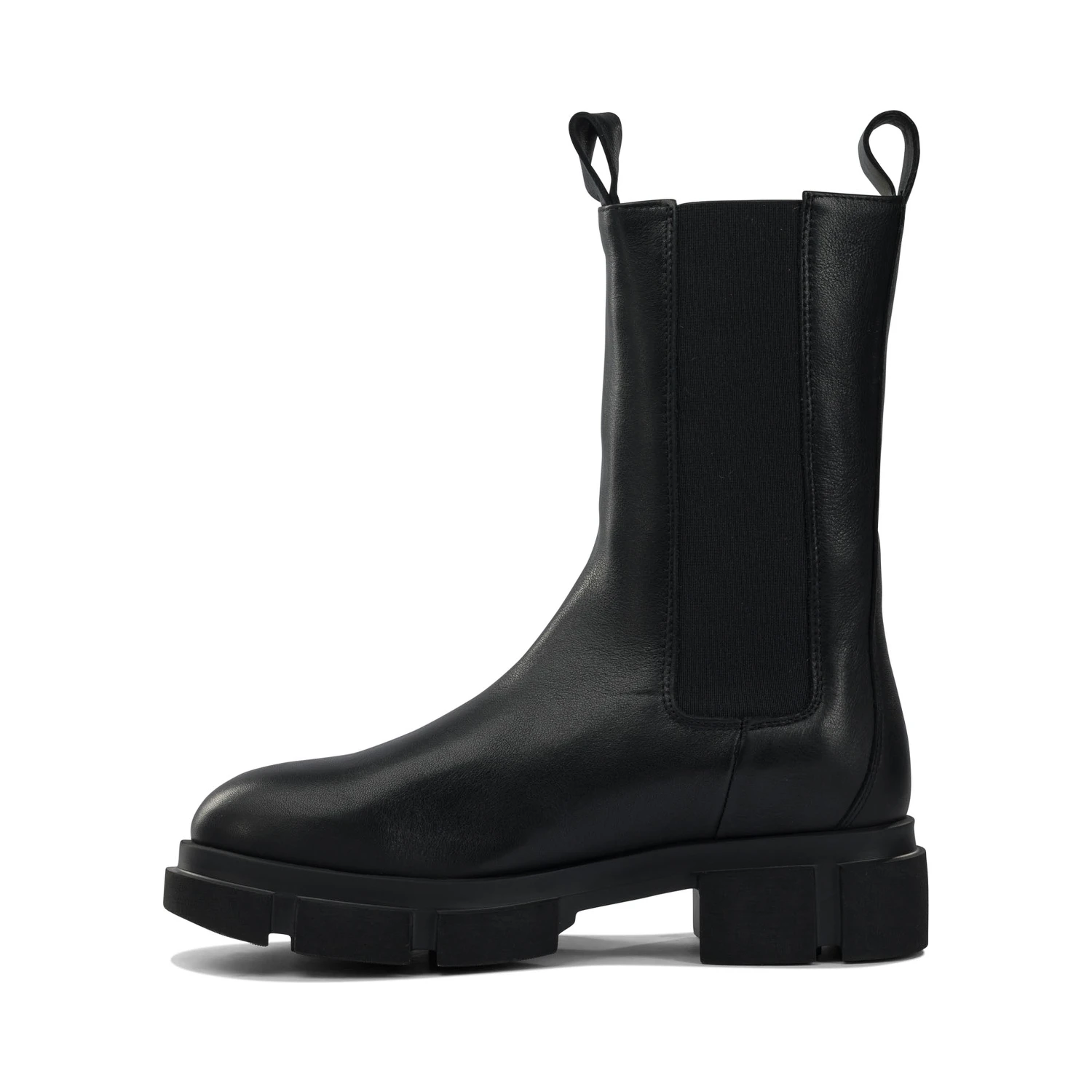 Leather pull-on ankle boots