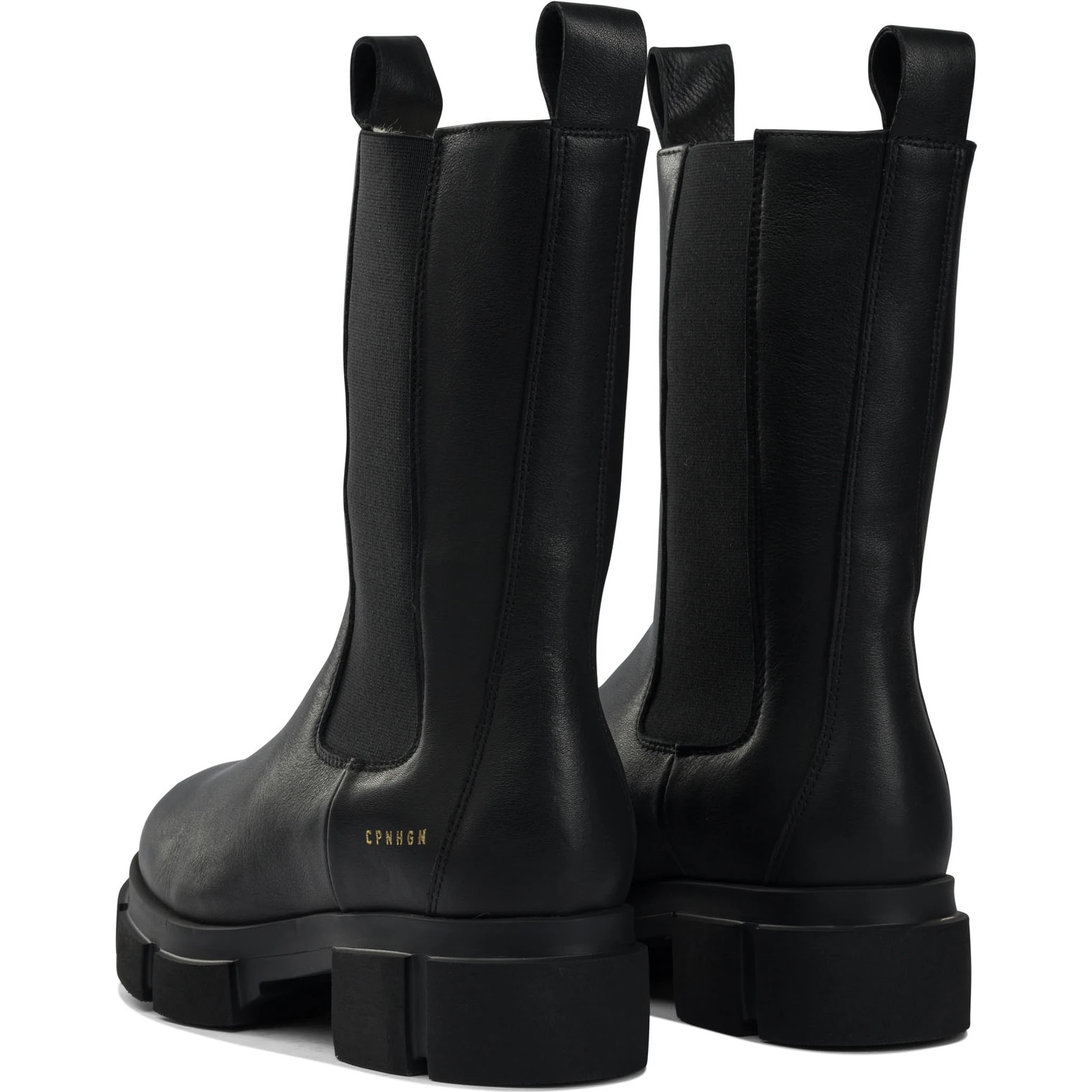 Leather pull-on ankle boots