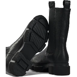 Leather pull-on ankle boots