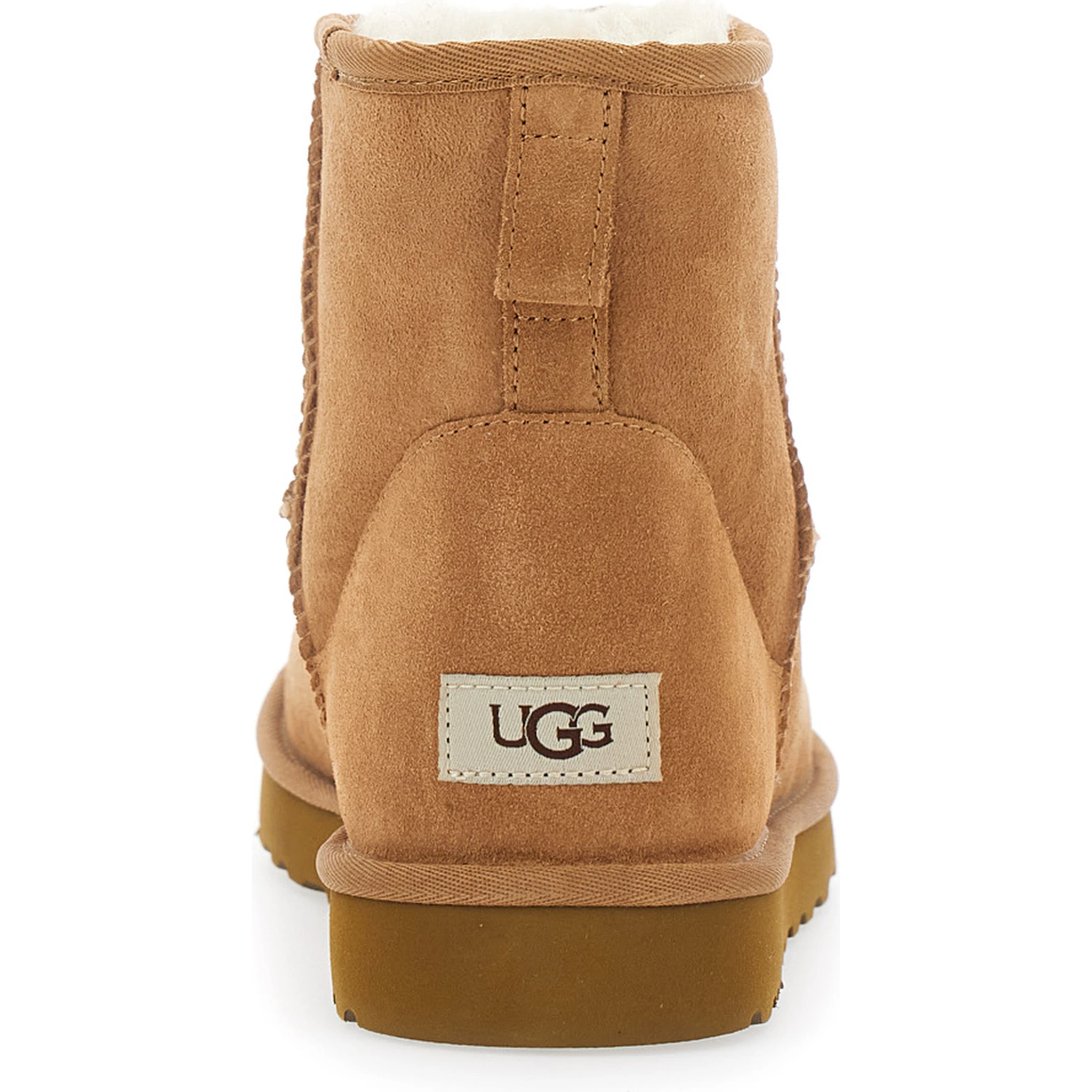 Classic Mini Brown Ankle Boots with Logo Patch on the Rear and Shearling Lining in Suede Man