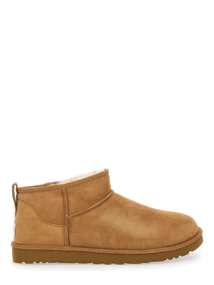 Brown Ultra Mini Boots in Suede Man