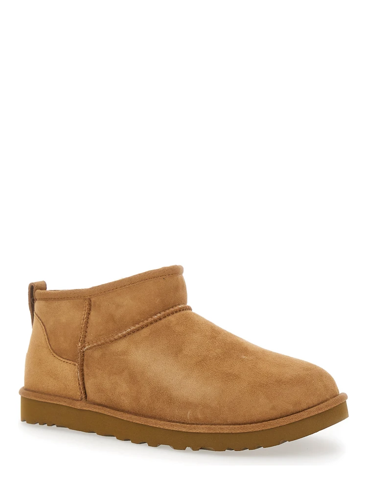 Brown Ultra Mini Boots in Suede Man alternative