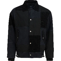 Jacket with tone-on-tone patchwork
