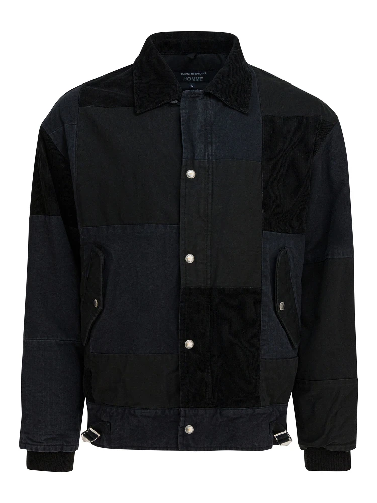 Jacket with tone-on-tone patchwork