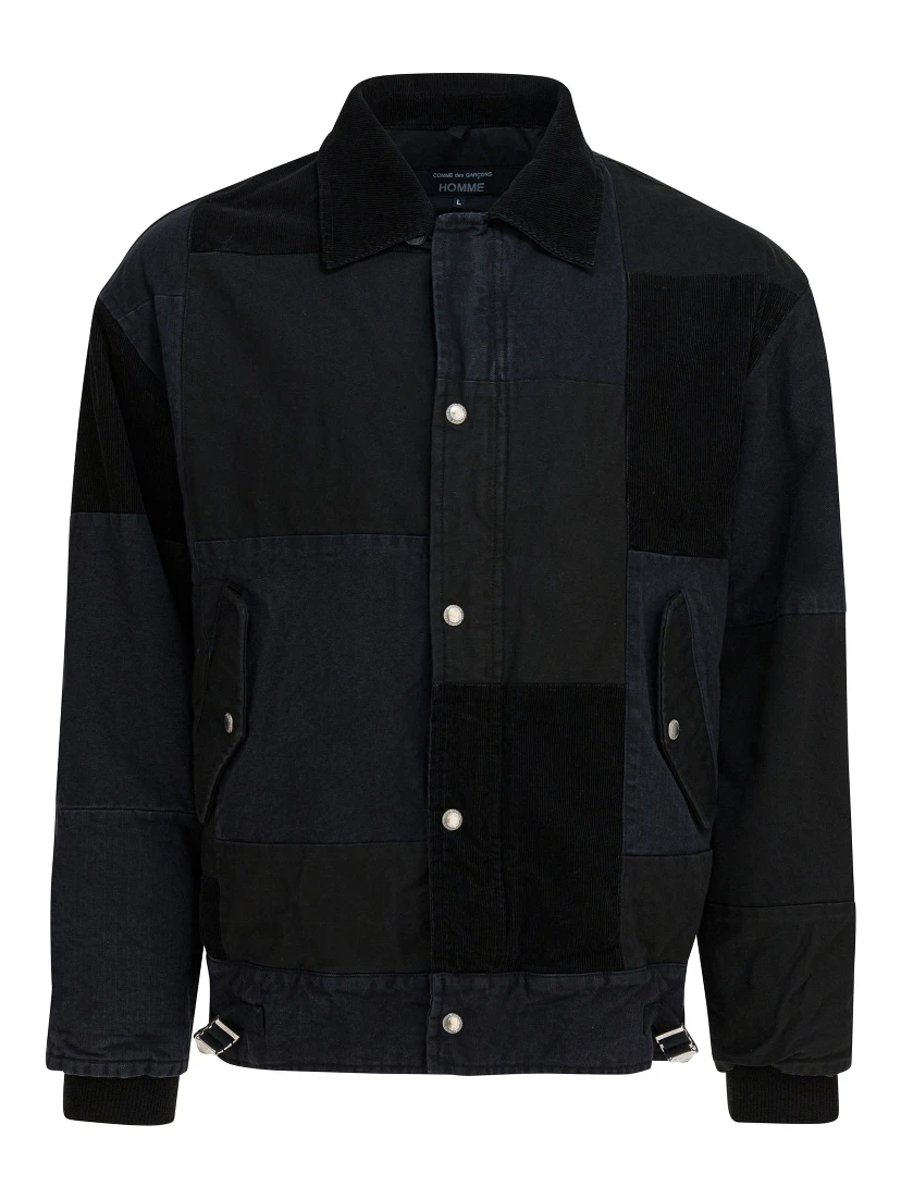 Jacket with tone-on-tone patchwork