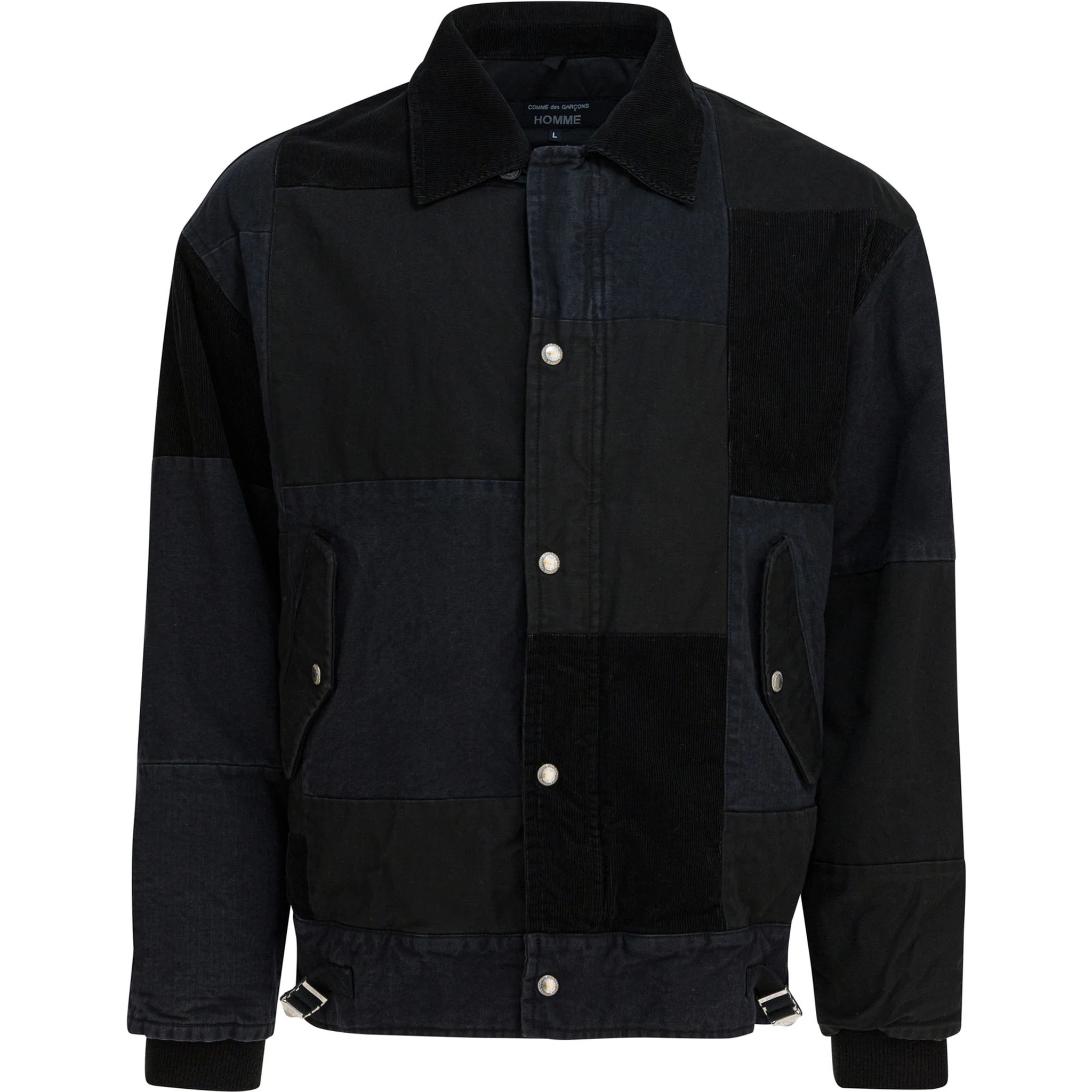 Jacket with tone-on-tone patchwork