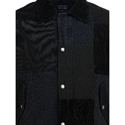 Jacket with tone-on-tone patchwork