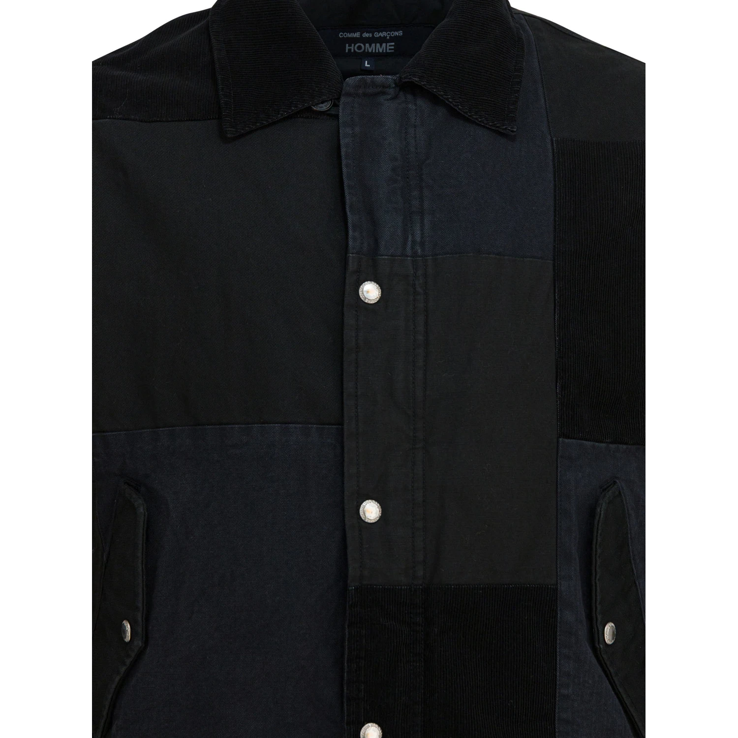 Jacket with tone-on-tone patchwork
