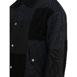 Jacket with tone-on-tone patchwork