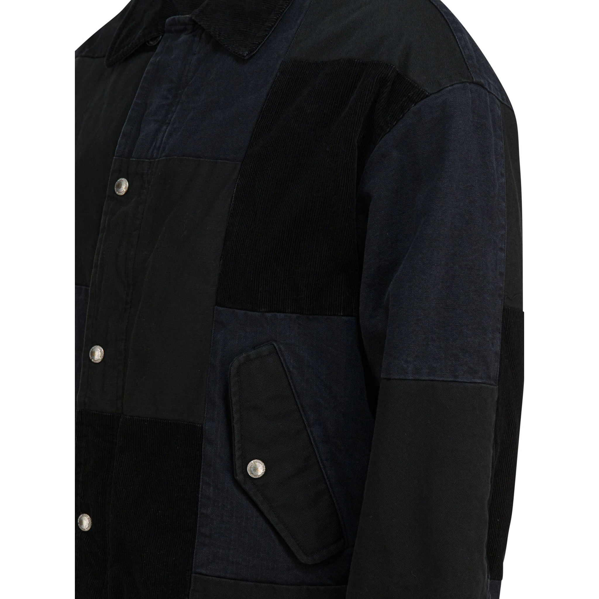 Jacket with tone-on-tone patchwork