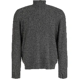 Cashmere sweater with half zipper