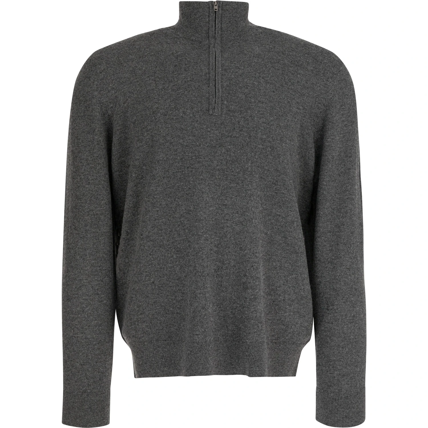 Cashmere sweater with half zipper