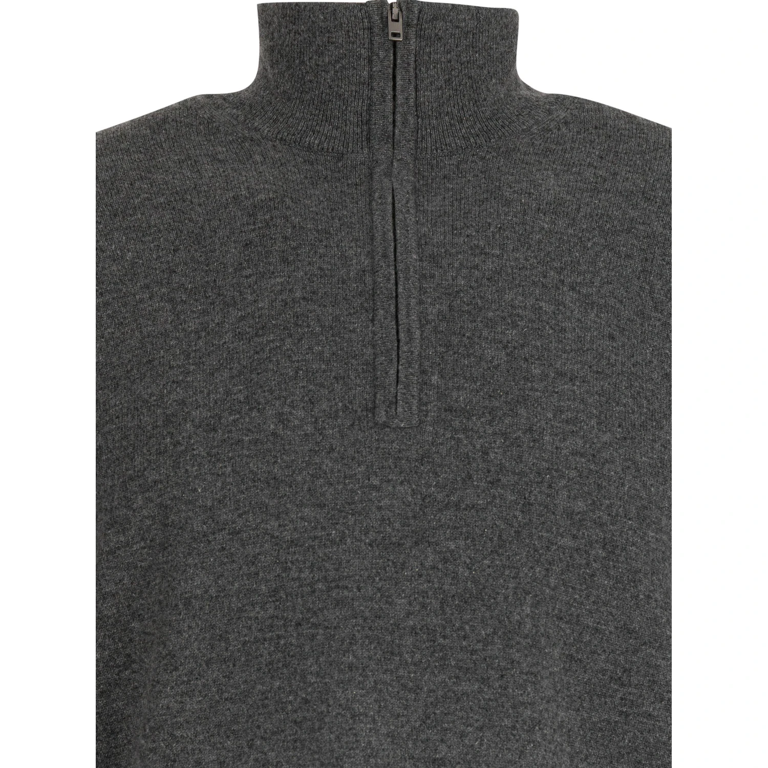 Cashmere sweater with half zipper