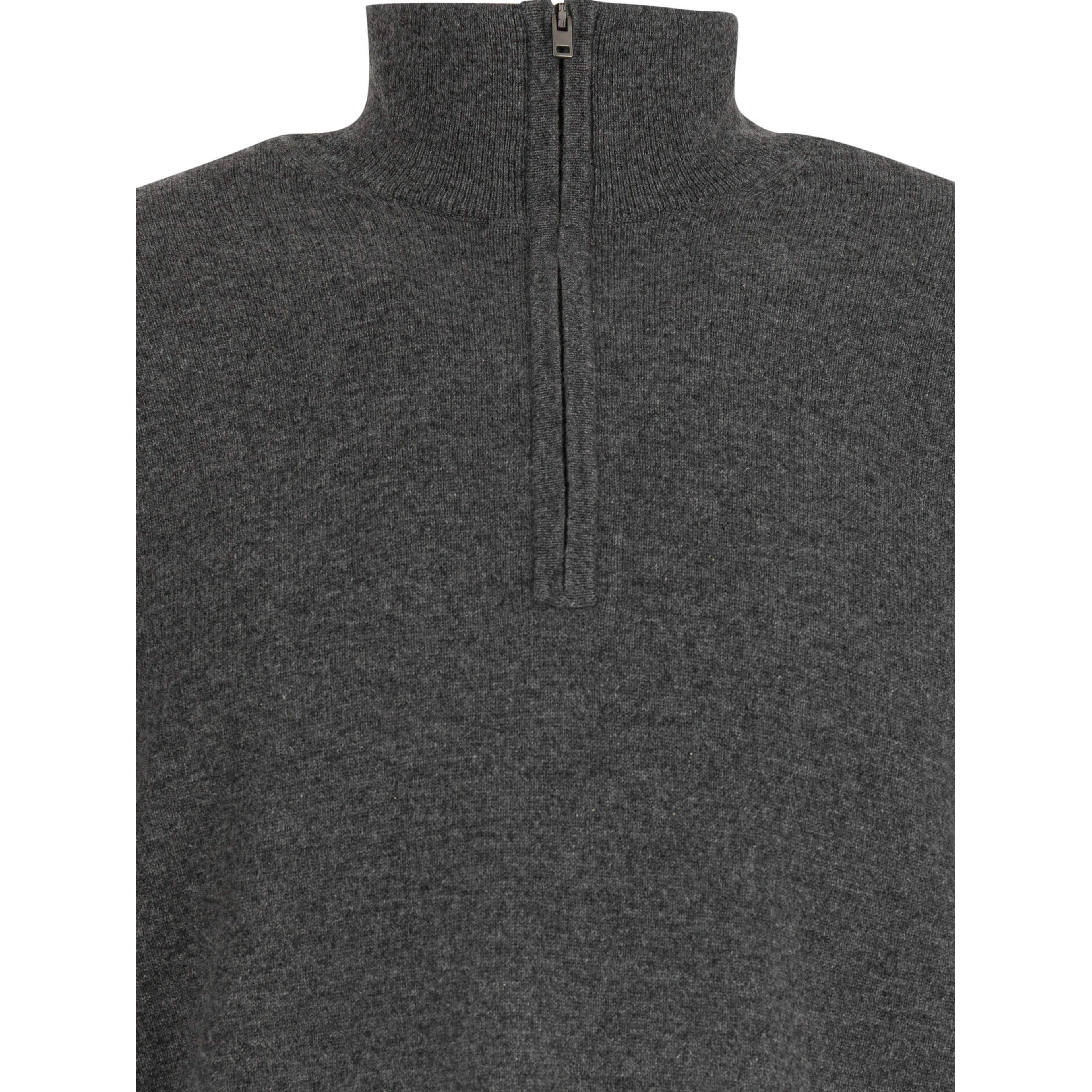 Cashmere sweater with half zipper