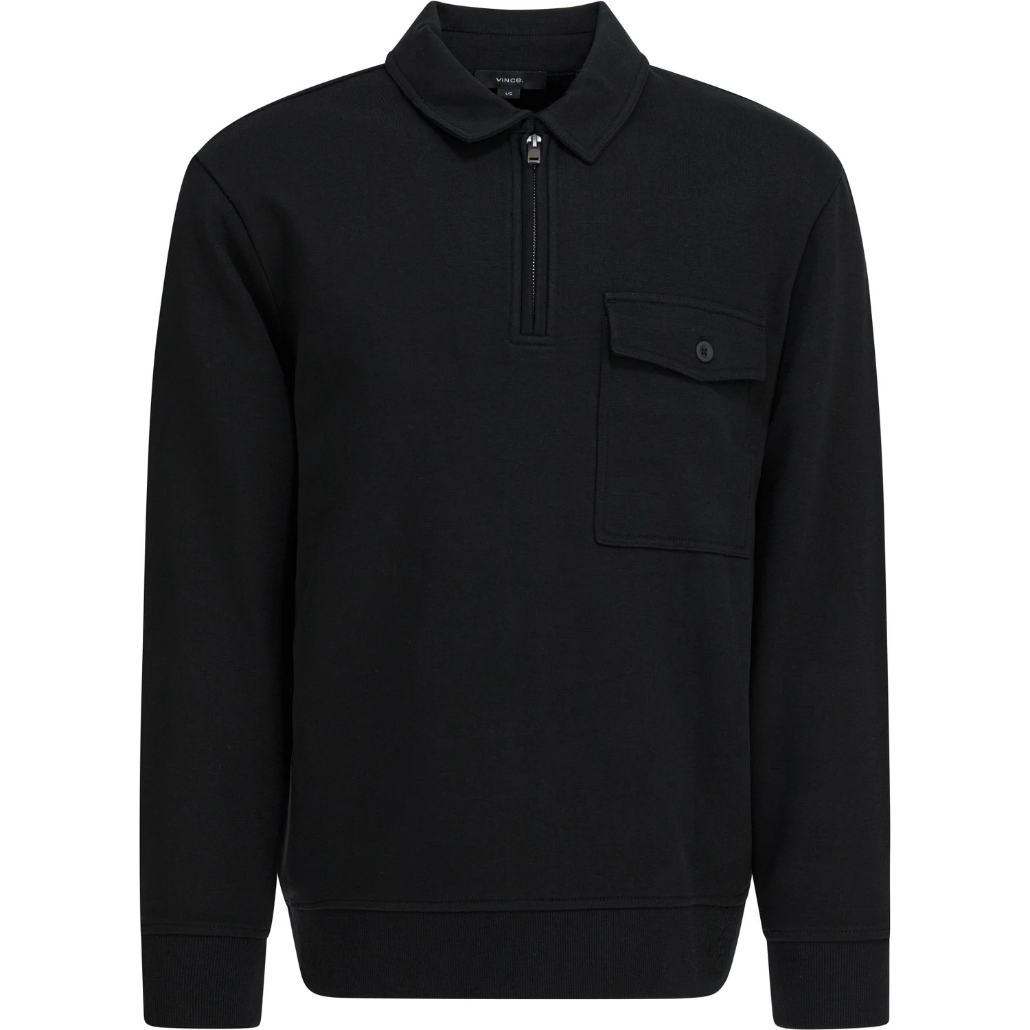 Cotton blend zippered polo shirt