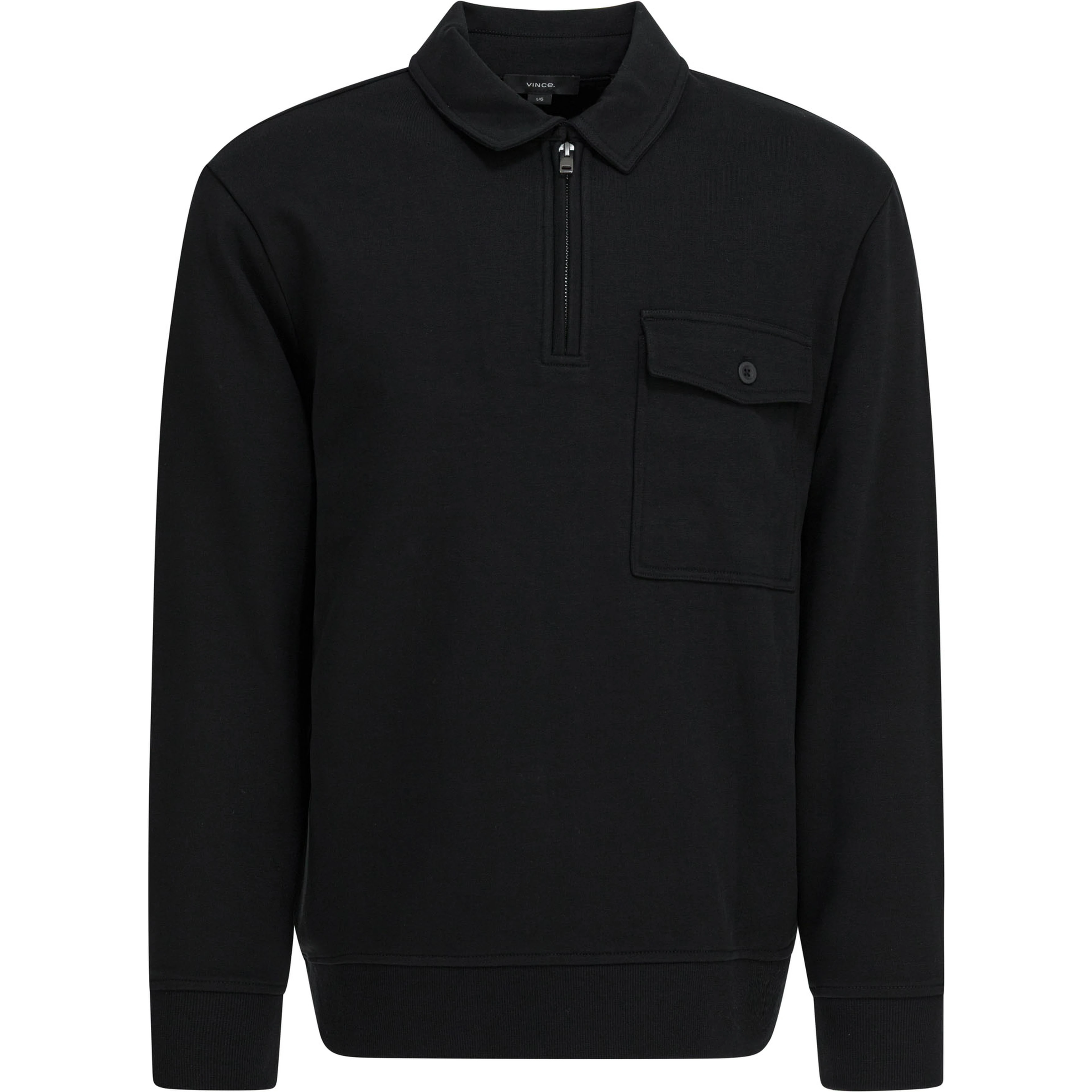 Cotton blend zippered polo shirt