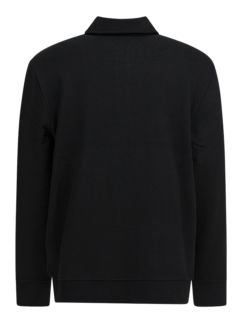 Cotton blend zippered polo shirt