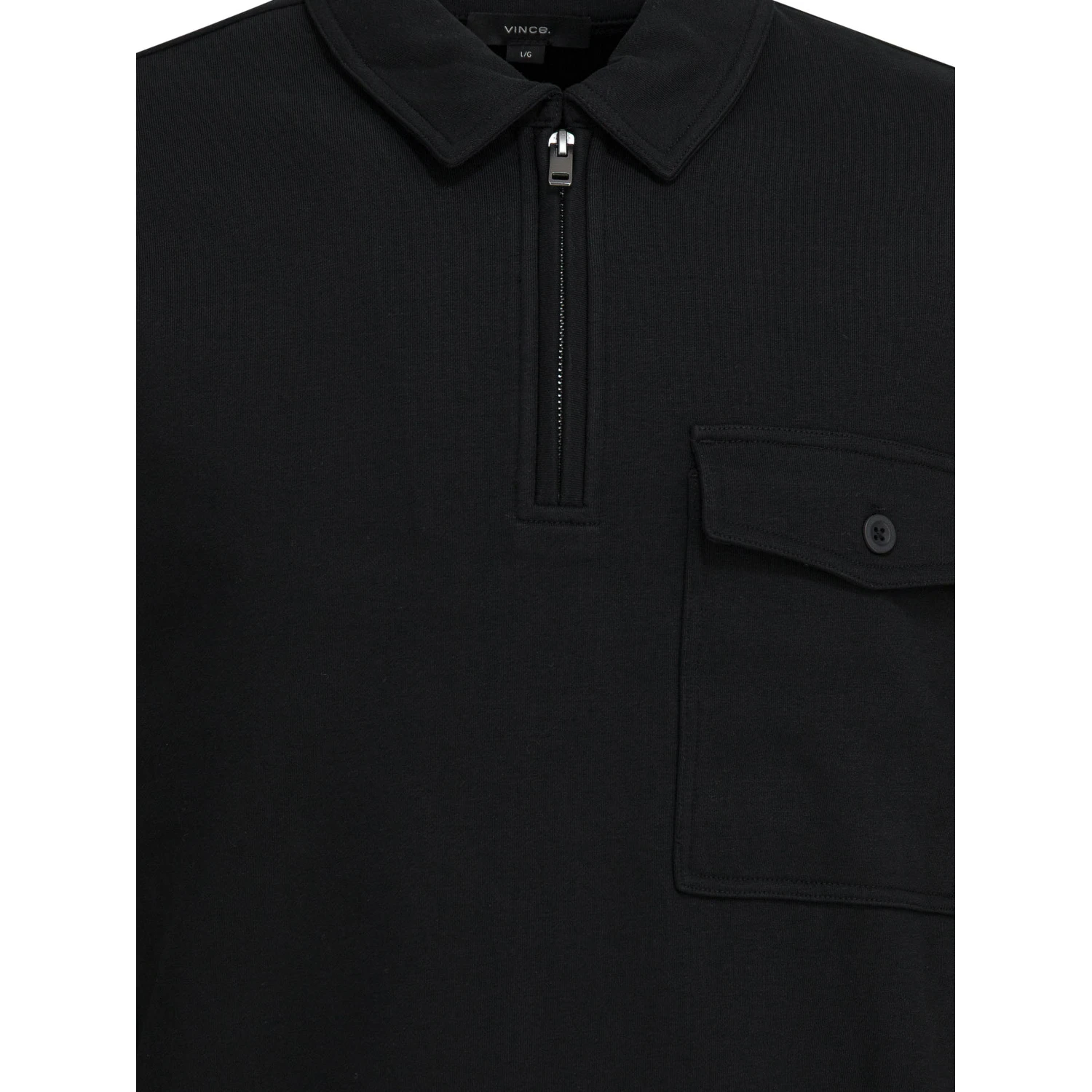 Cotton blend zippered polo shirt