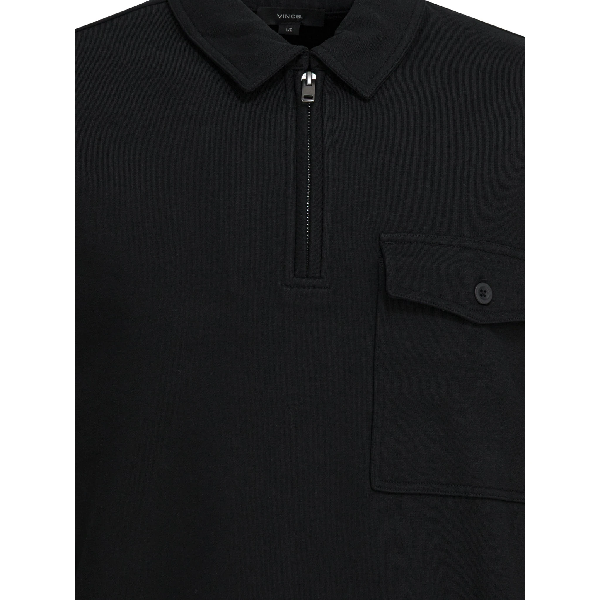 Cotton blend zippered polo shirt
