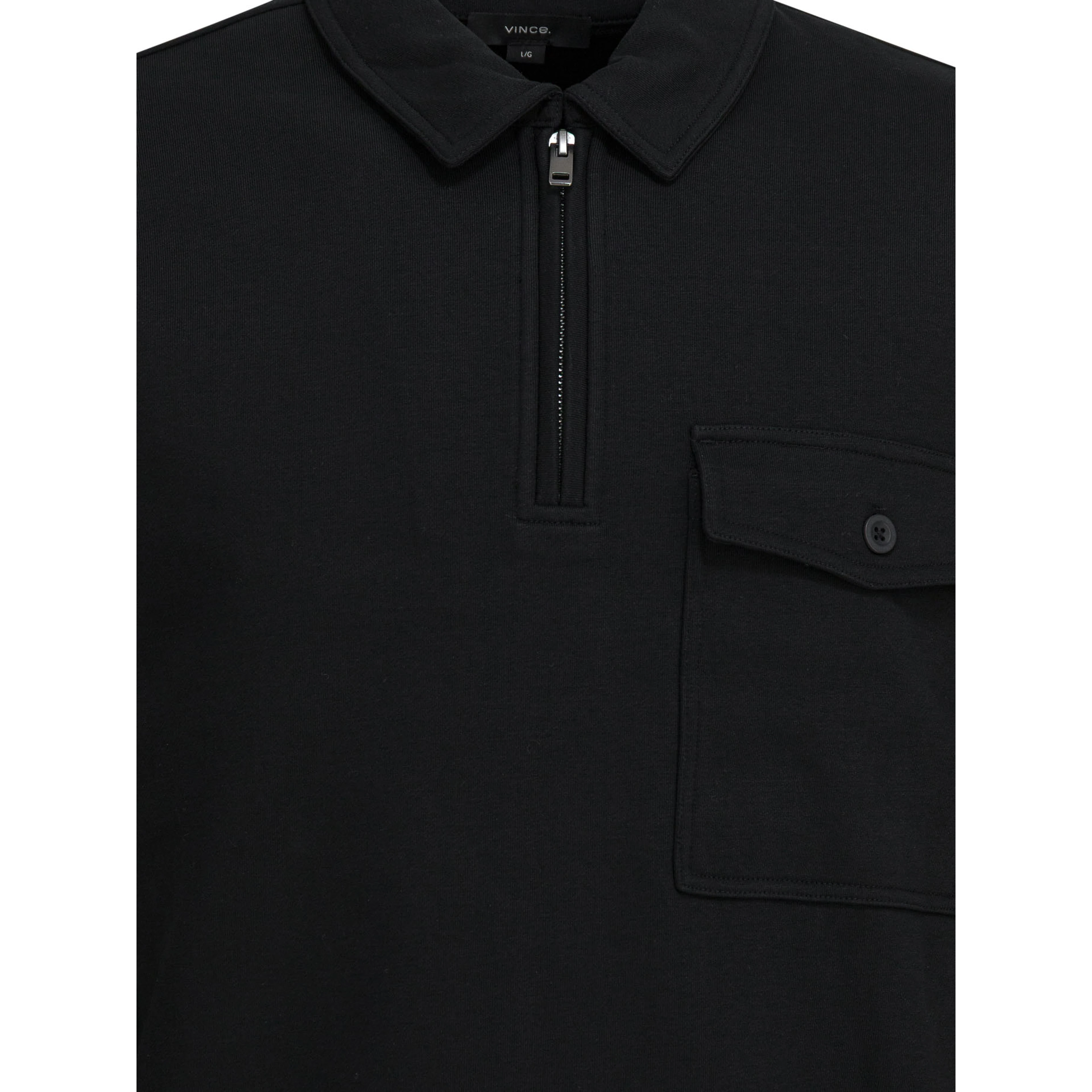 Cotton blend zippered polo shirt