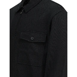 Cotton blend zippered polo shirt