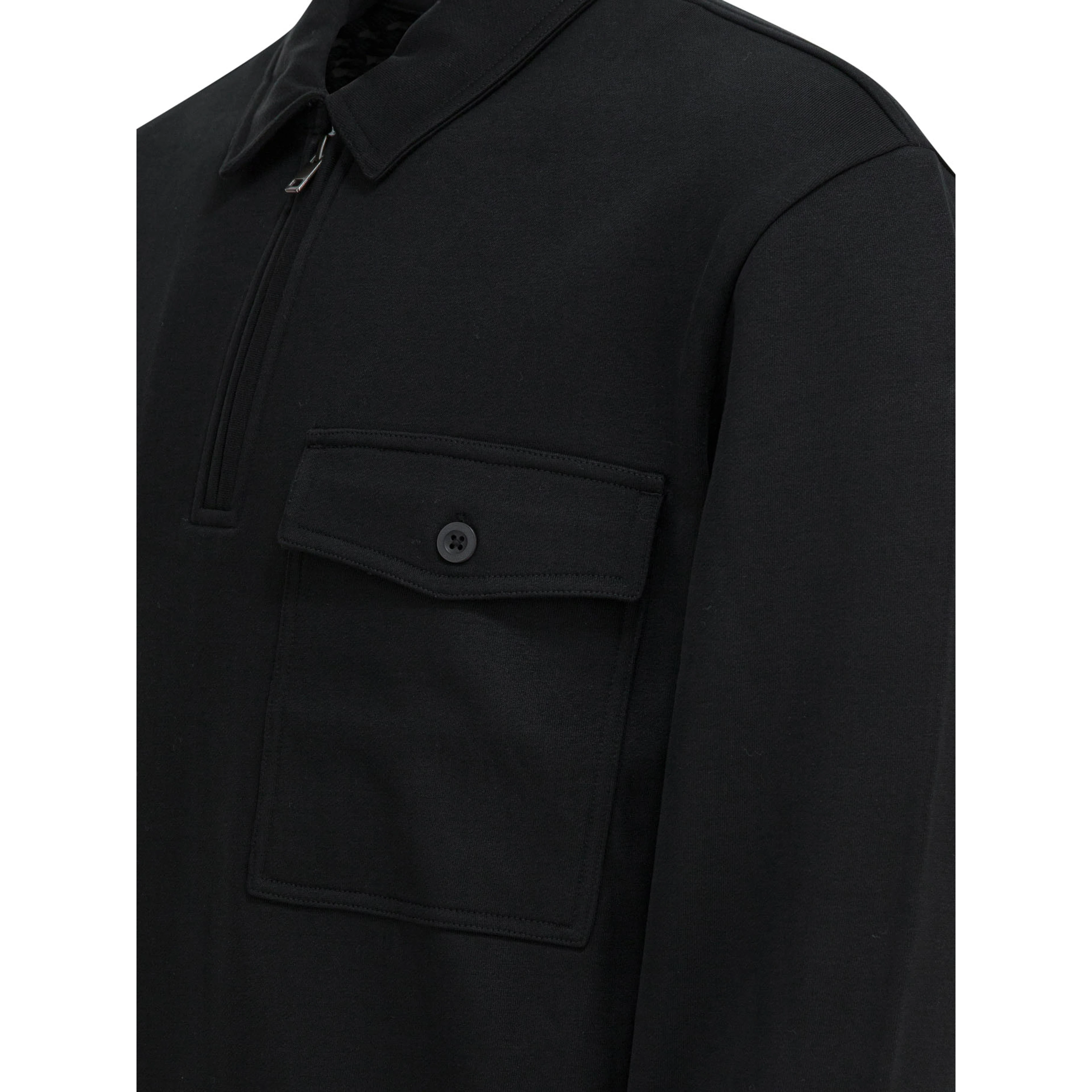 Cotton blend zippered polo shirt