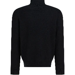 Cashmere sweater with half zipper