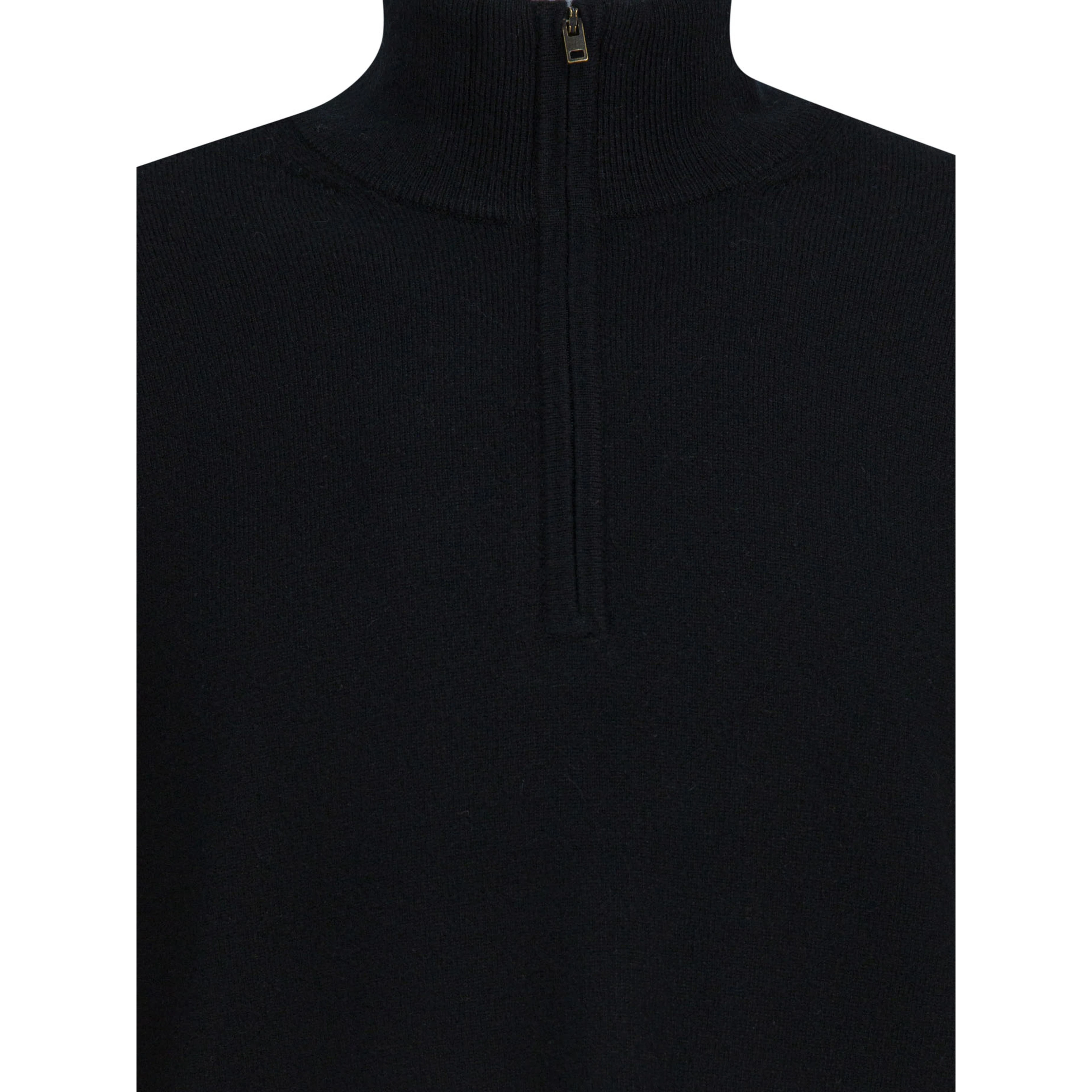 Cashmere sweater with half zipper