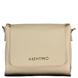 Beige Polyurethane Women Handbag
