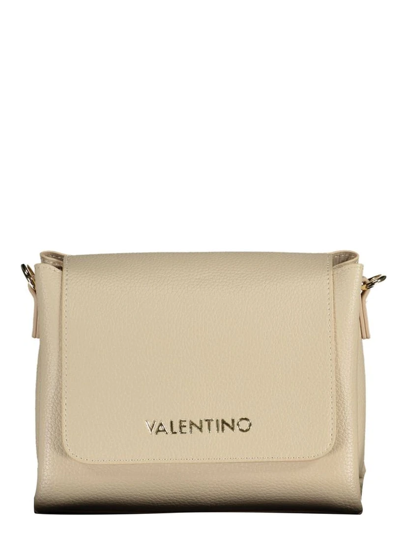 Beige Polyurethane Women Handbag