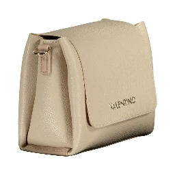 Beige Polyurethane Women Handbag