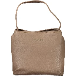 Brown Polyethylene Women Handbag