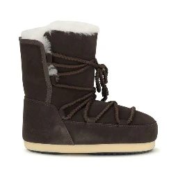 Brown Leather Lace-Up Boots