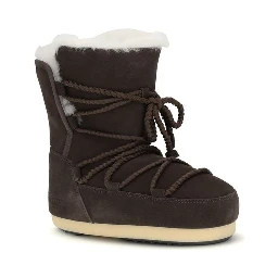 Brown Leather Lace-Up Boots